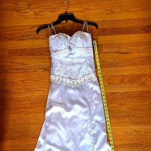 La femme paris off shoulder white prom wedding Bride'smaid dress